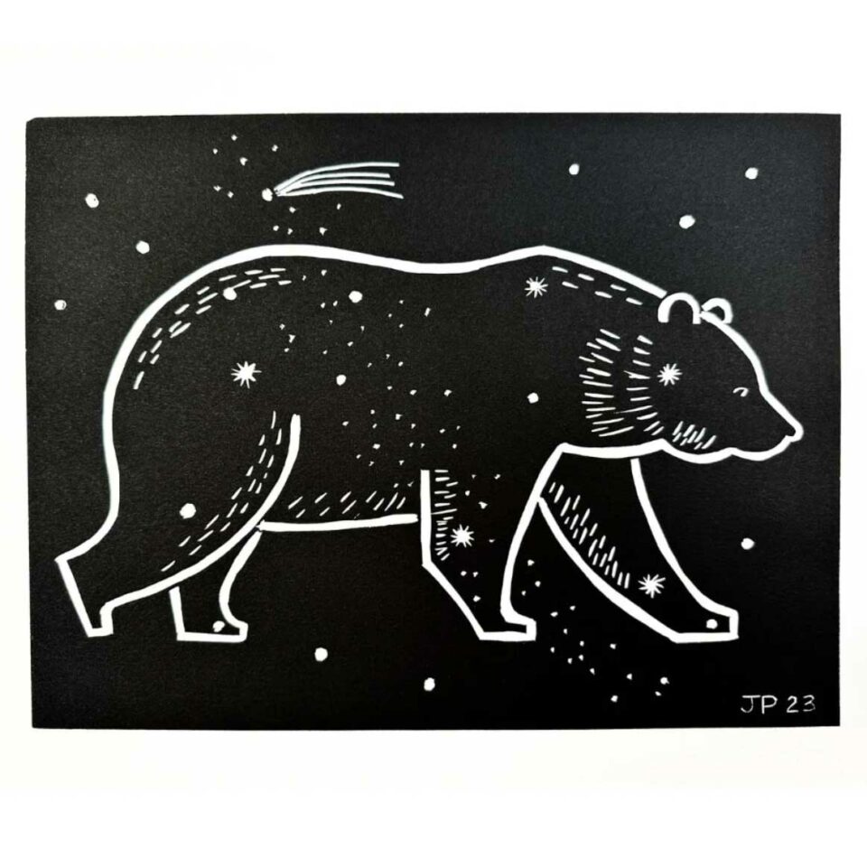 Ursa Major linocut print by Lellobird